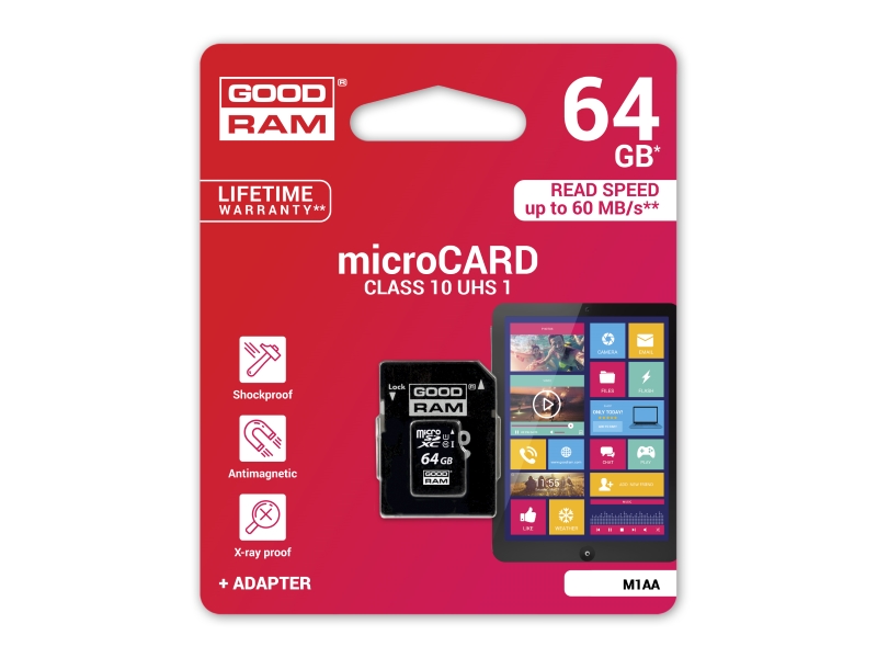 Memorijska kartica GoodRam microSD 64GB + ad. cl.10 UHS1 R60 - AKCIJA