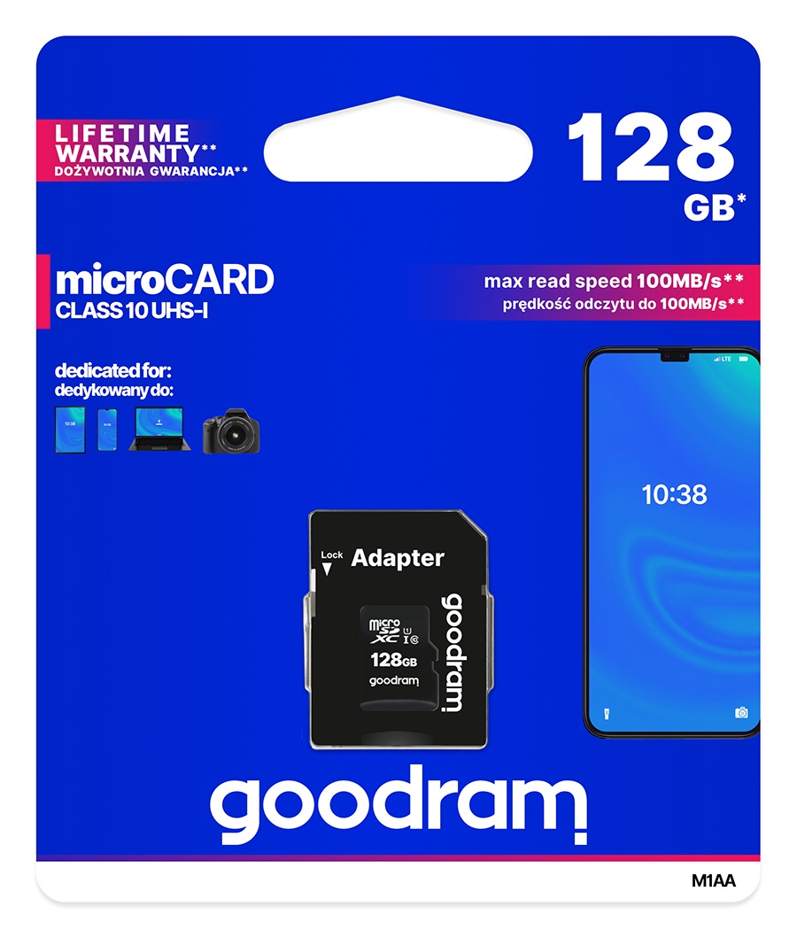 Memorijska kartica GoodRam microSD 128GB + ad. cl.10 UHS1 R100