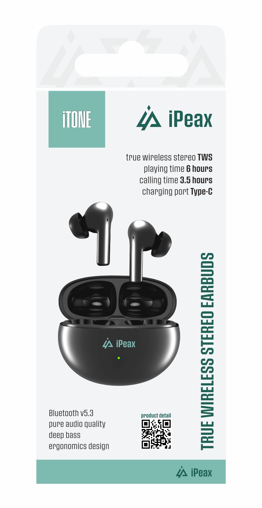 iPEAX slualice beine Bluetooth, In-ear, ANC, 20h, usb-c, iTONE, crne
