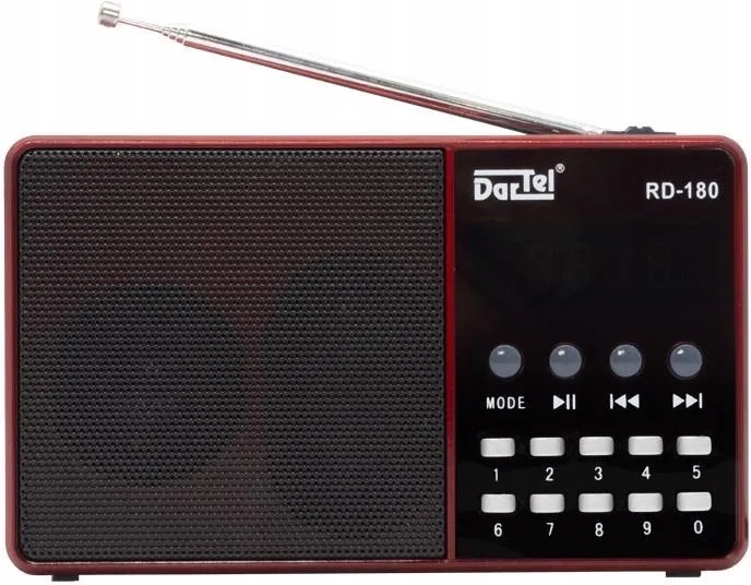 Dartel radio FM, Bluetooth, punjiva baterija, RD-180 Crveni