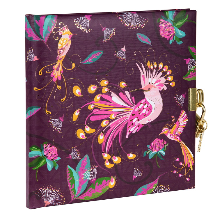 GOLDBUCH Dnevnik 17x17 cm, 96 stranica Tropical Birds plum