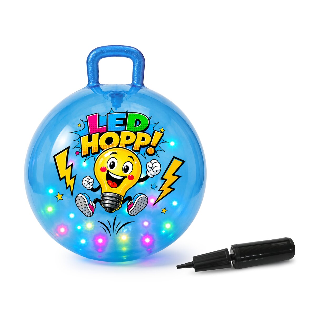 Jamara HoppyDoo LED svjetle�a lopta za napuhavanje s pumpom, 450 mm