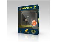 MANTA slušalice + mikrofon, In-ear, alumin, 4 nastavka, kutija, crna/zla EPH9004