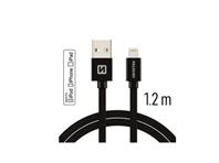 SWISSTEN kabel USB-C/Lightning MFI, platneni, 1.2m, crni