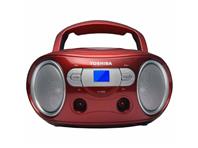 TOSHIBA boombox, FM, CD, LCD, DC + baterije, crveni TY-CRS9
