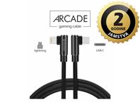 SWISSTEN kabel Arcade USB-C/Lightning, 3A, 1.2m, L-konektor, crni