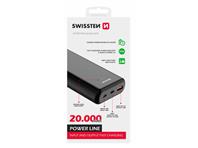 Dodatna baterija - Power Bank SWISSTEN 20000mAh, QC 3.0, USB-C, crna