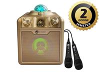 N-Gear karaoke Disco STAR 710, 50W, LED svjetla, LASER, 2*žič mikrofon, zlatni