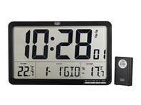 TREVI zidni sat, termometar, kalendar, 36.50cm, digitalni, crni OM3560RC