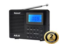 AKAI radio džepni, FM, AM, BT, sat, alarm, LCD, AC, 3xAAA baterije, crni APR-400