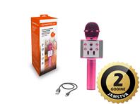 MANTA mikrofon bežični sa zvučnikom i karaoke funkcijom, rozi MIC11-PK