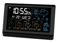 MANTA vremenska stanica Windy, WiFi, sat, budilica, vanjski senzor, crna MTO200B